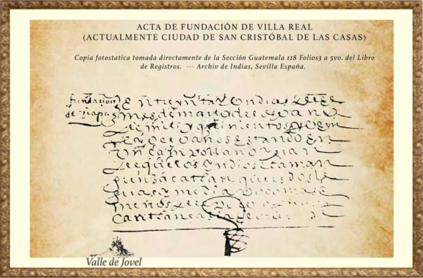 Acta de Fundación, Villa Real.