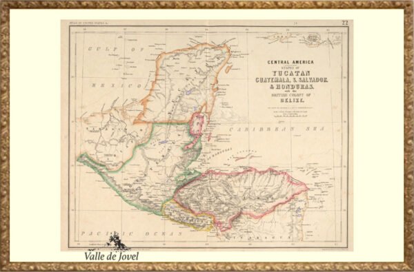 Península de Yucatán, Guatemala, El Salvador, Honduras y Belice 1857.